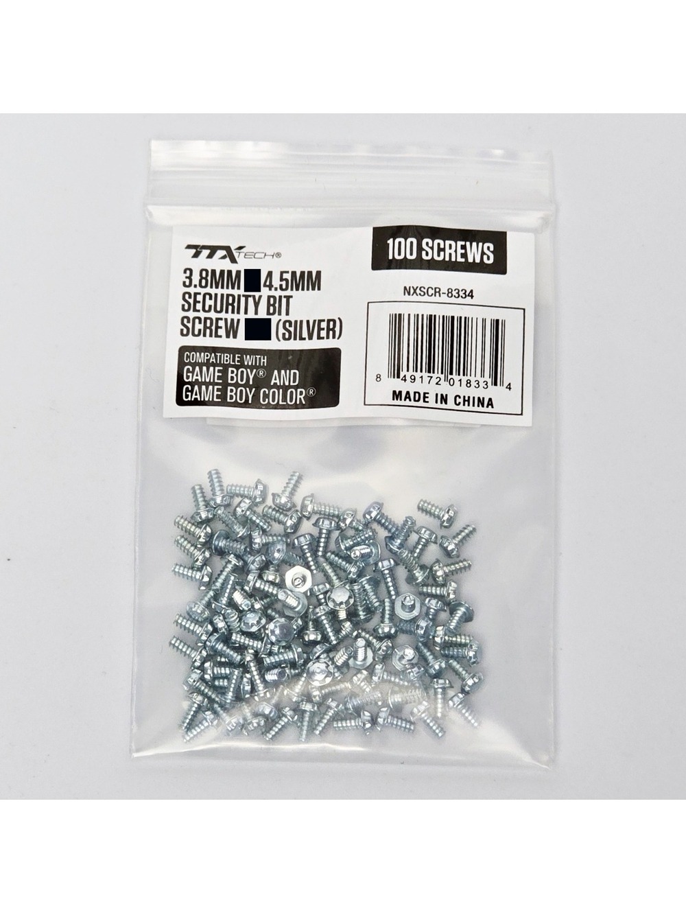 3.8mm x 4.5mm Security Screws for GBC/GB - Silver 100 pcs